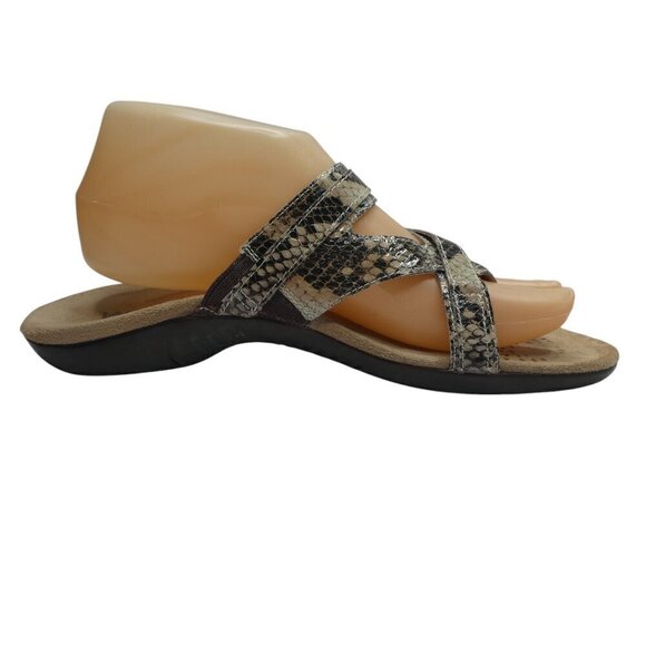 Dr. Andrew Weil Spirit Leather Snakeskin Sandals Orthotic Flip Flops Womens 8 - Picture 6 of 12
